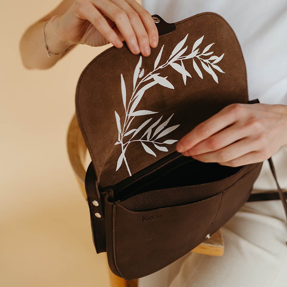 Tasche, Wish Tree, Dark Brown used look