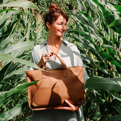 Tasche, Elephant Joke, Cognac used look