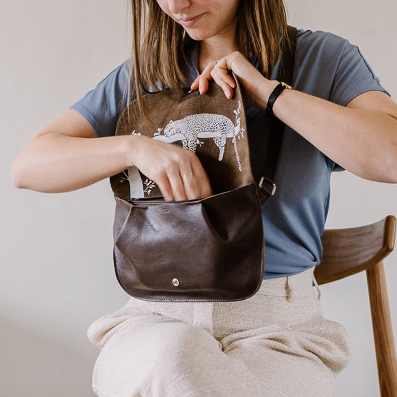 Tasche, Lazy Boy, Dark Brown used look