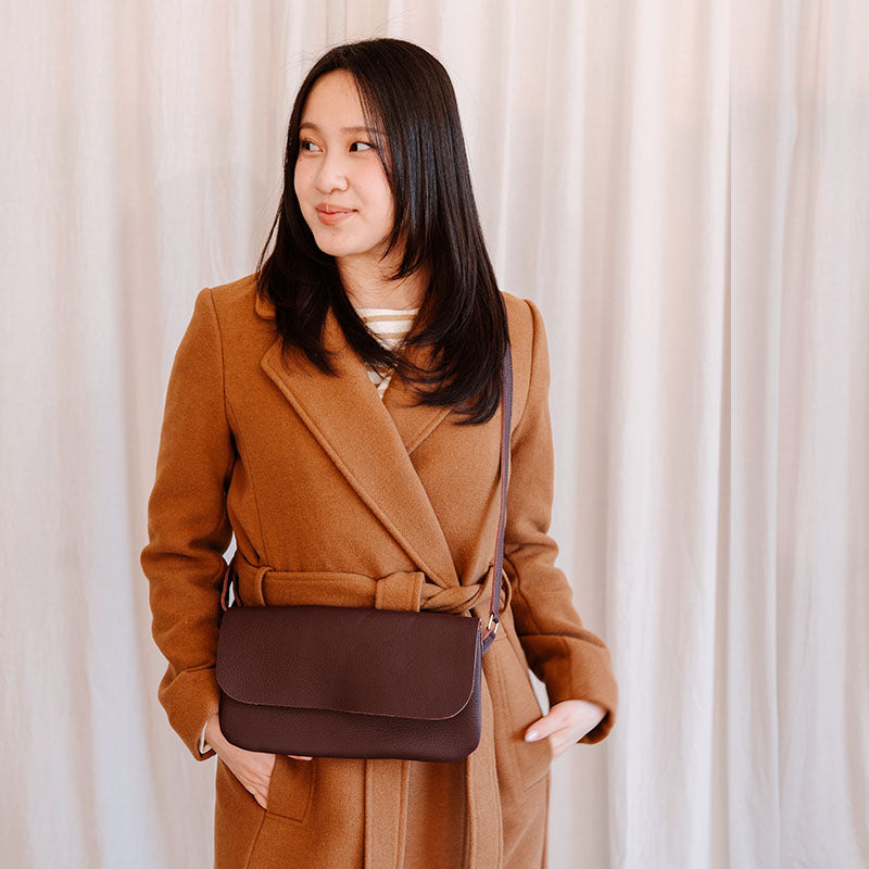 Tasche, Double Up, Aubergine