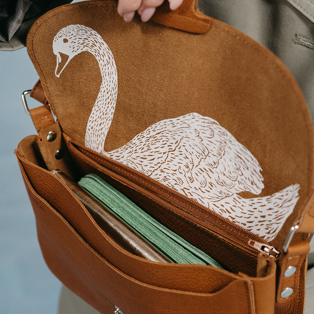 Tasche, Wild Swan, Cognac used look