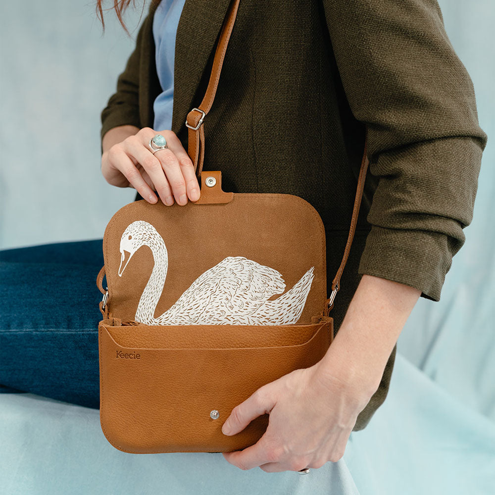 Tasche, Wild Swan, Cognac used look