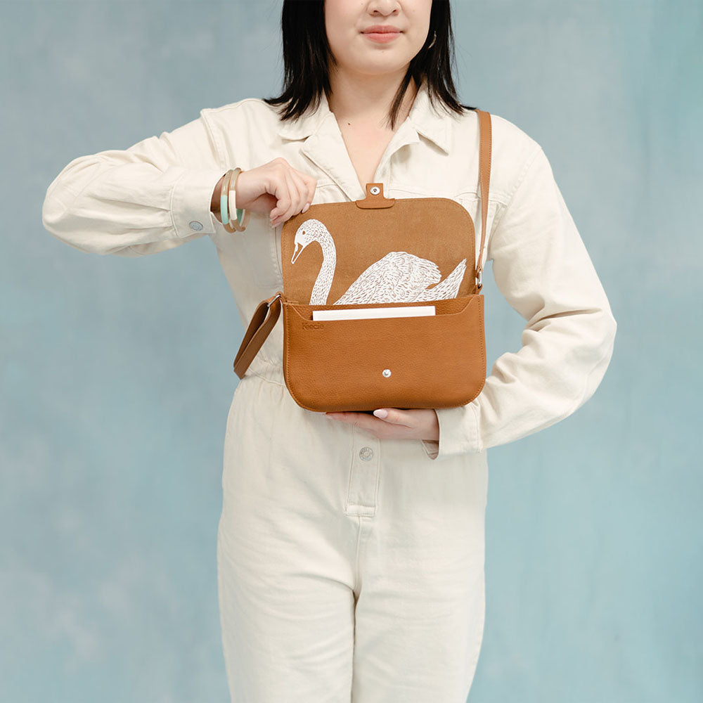 Tasche, Wild Swan, Cognac used look