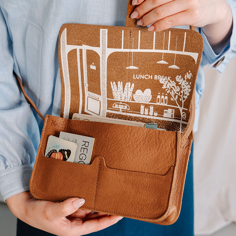 Tasche, Lunch Break, Cognac used look