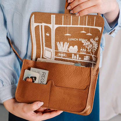 Tasche, Lunch Break, Cognac used look