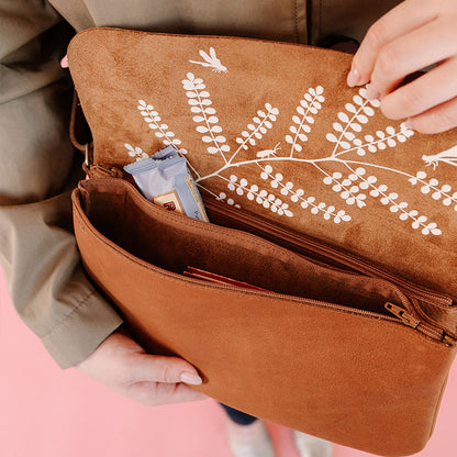 Tasche, Double Up, Cognac used look