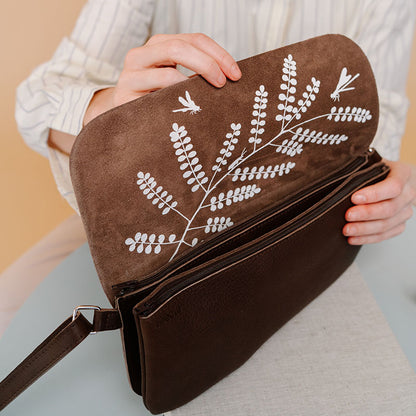 Tasche, Double Up, Dark Brown used look