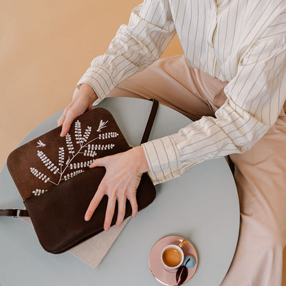 Tasche, Double Up, Dark Brown used look
