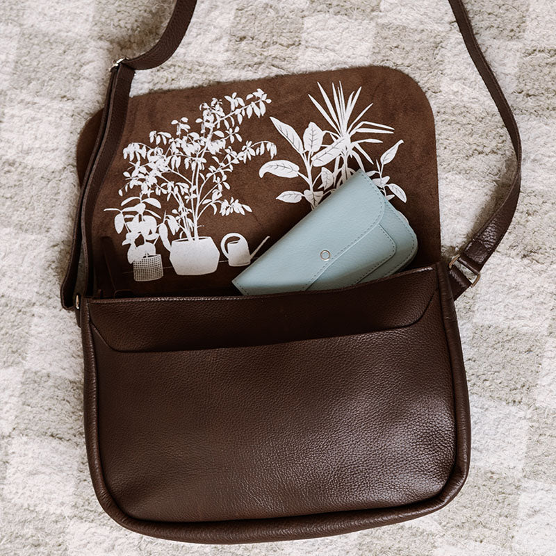Tasche, Plant Sitter, Dark Brown used look