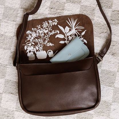 Tasche, Plant Sitter, Dark Brown used look
