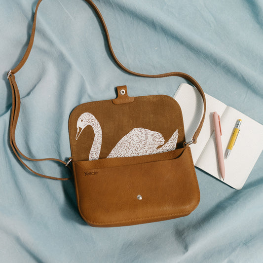 Tasche, Wild Swan, Cognac used look