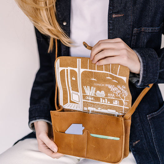 Tasche, Lunch Break, Cognac used look