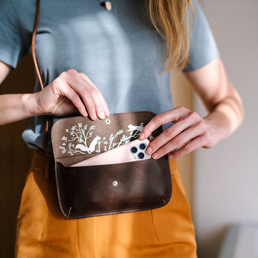 Handytasche, Hang On, Dark Brown used look